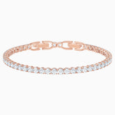 Swarovski Tennis Deluxe Bracelet; White; Rose-Gold Tone Plated Dalmazio Design